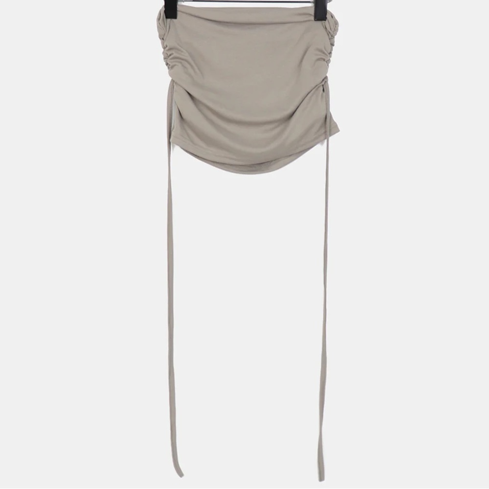 White Ruched Tube Top